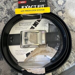 New In Box Exact Fit Belt Synthetic Leather Black Cut To Fit Mens 28"-48"